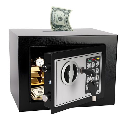 MAESTON mini safe with digital keypad front view securely protects valuables
