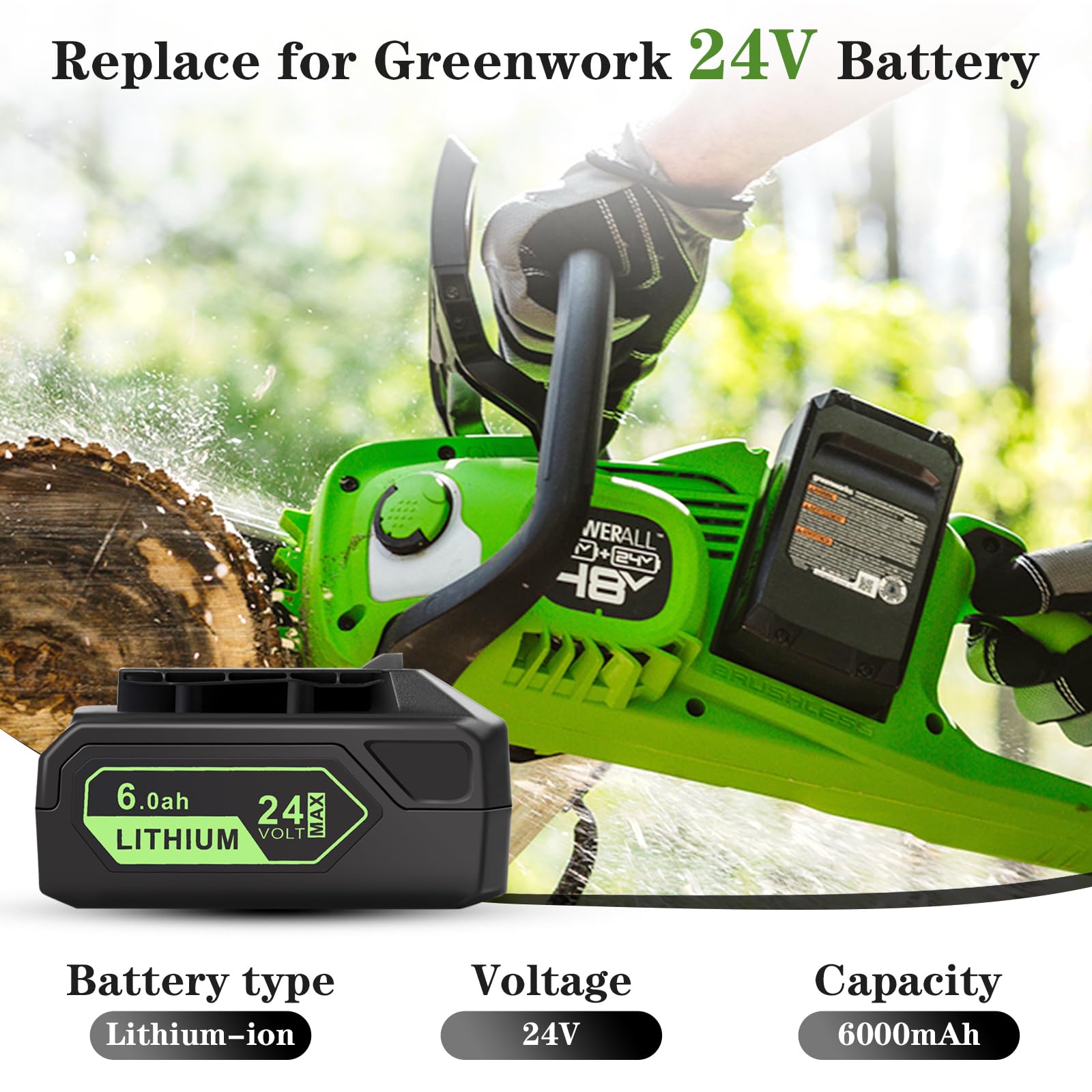 MAFACBAC 24V battery charging compatibility with Greenworks tools
