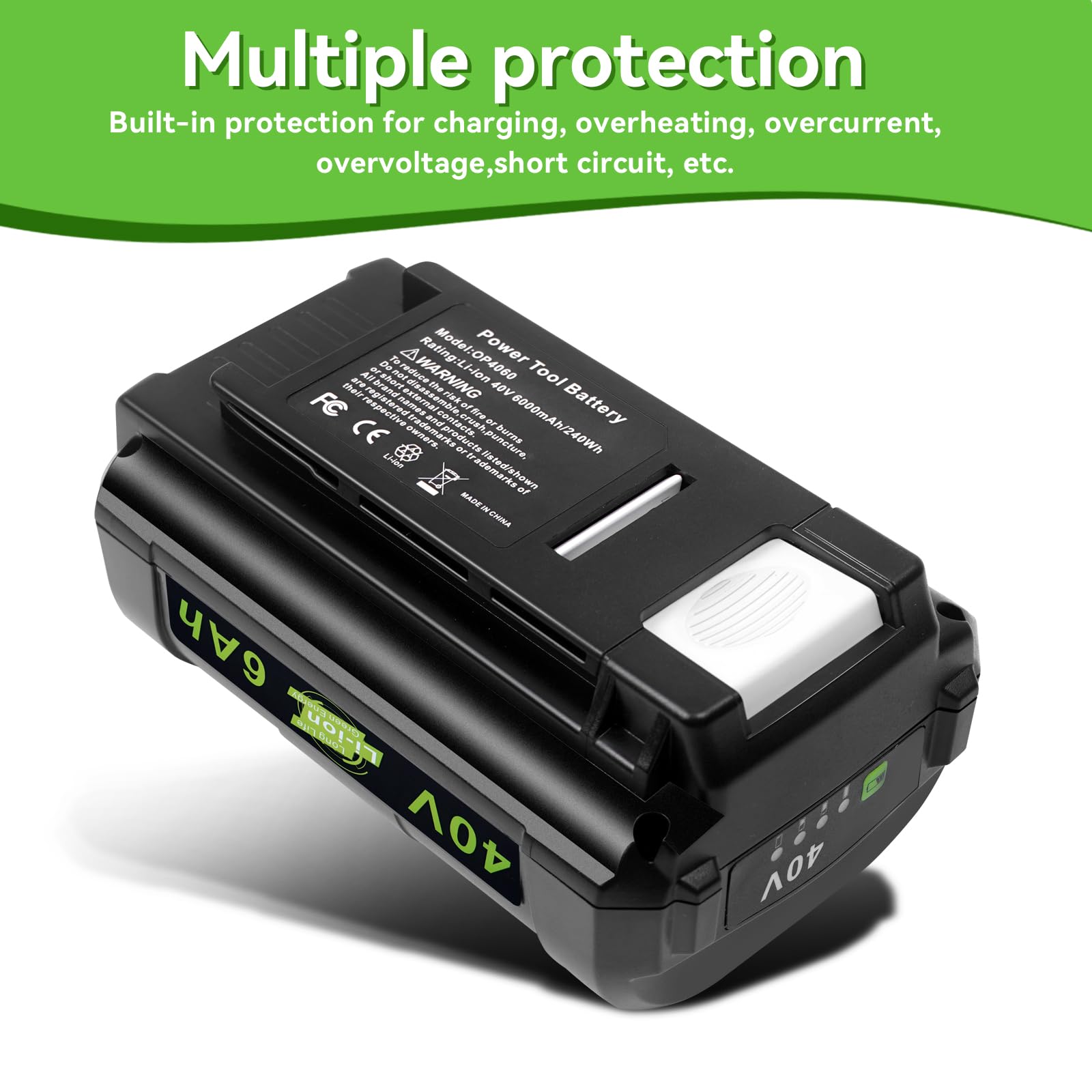 MAFACBAC 40V battery with trimmer delivering steady power.