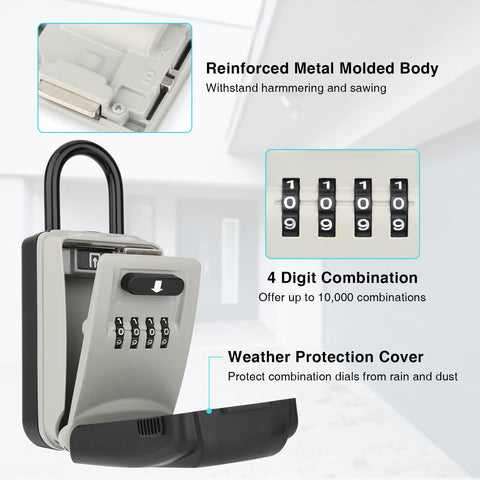 mafiti key lock box outside protective cover protecting dial from dust and rain