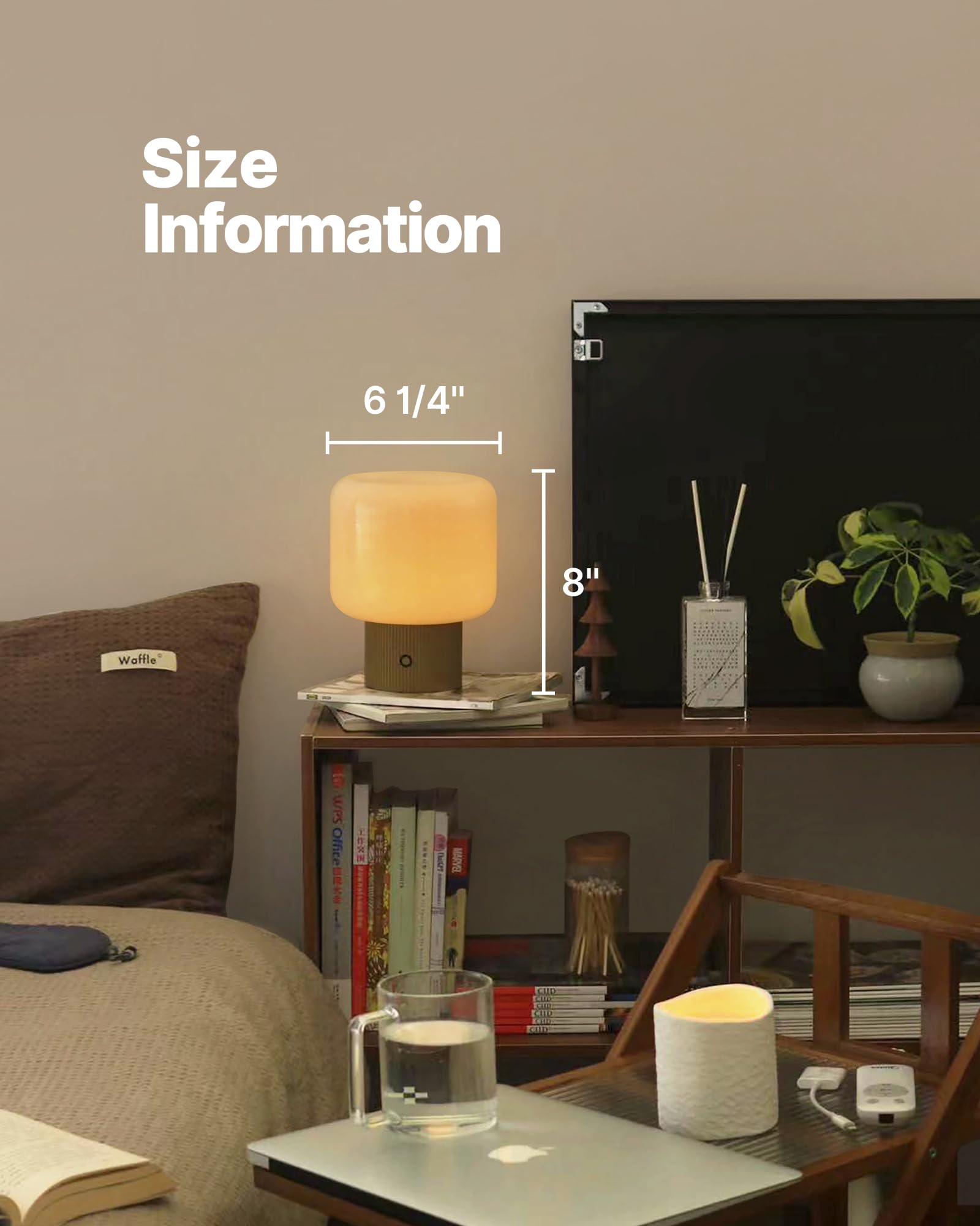 Compact MAGCHARM Halo Mushroom Lamp ideal for bedside or workspace decor.