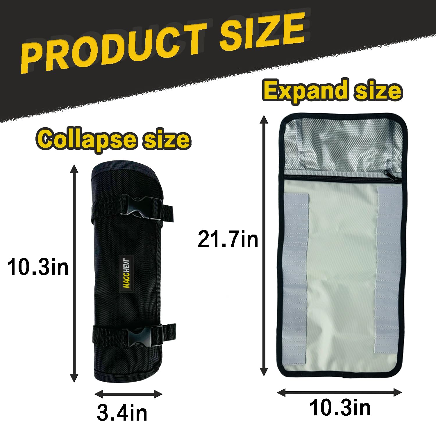 Magg Hevi internal elastic straps keep tools secured during transport