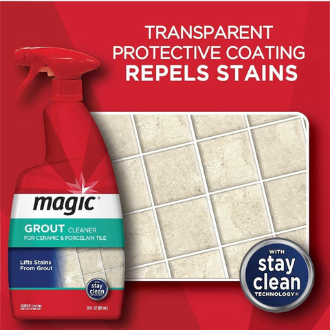 MAGIC Grout Cleaner tile-surface-clean showing refreshed grout and easier maintenance.