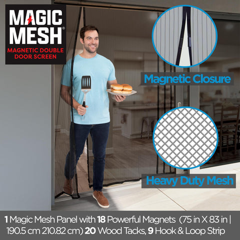 Magic Mesh uses 18 magnets for a strong automatic seal.