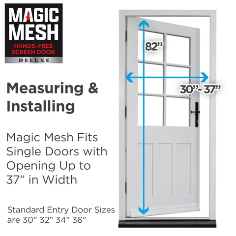 Magic Mesh Deluxe black easy installation with hooks and tacks