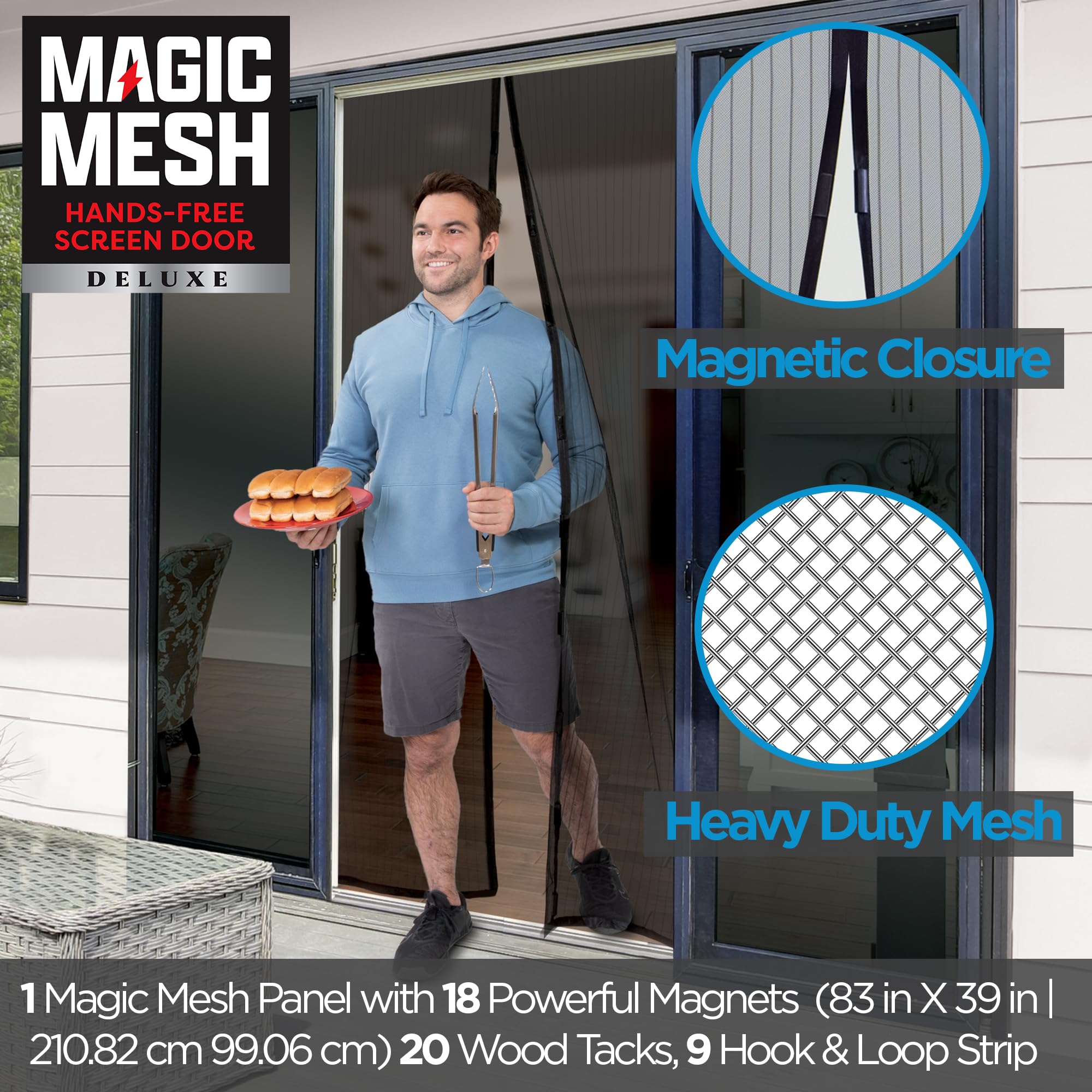 Magic Mesh Deluxe black heavy-duty mesh blocks bugs while allowing airflow