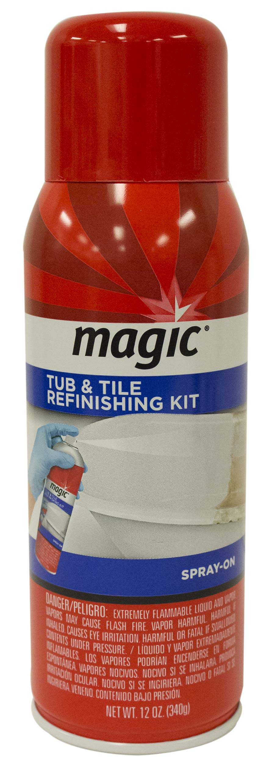 Magic refinishing kit being applied on a bathroom surface