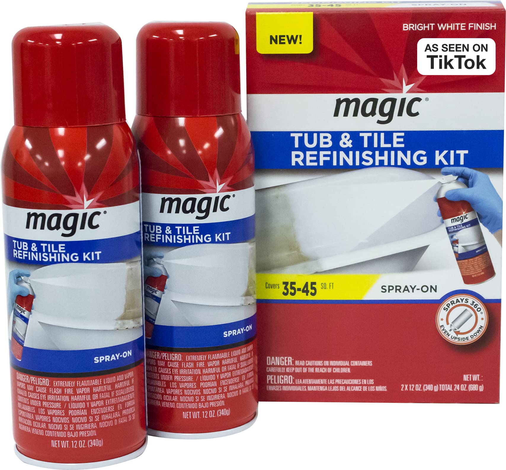 Magic tub and tile spray-on bottles for a quick bathroom refresh