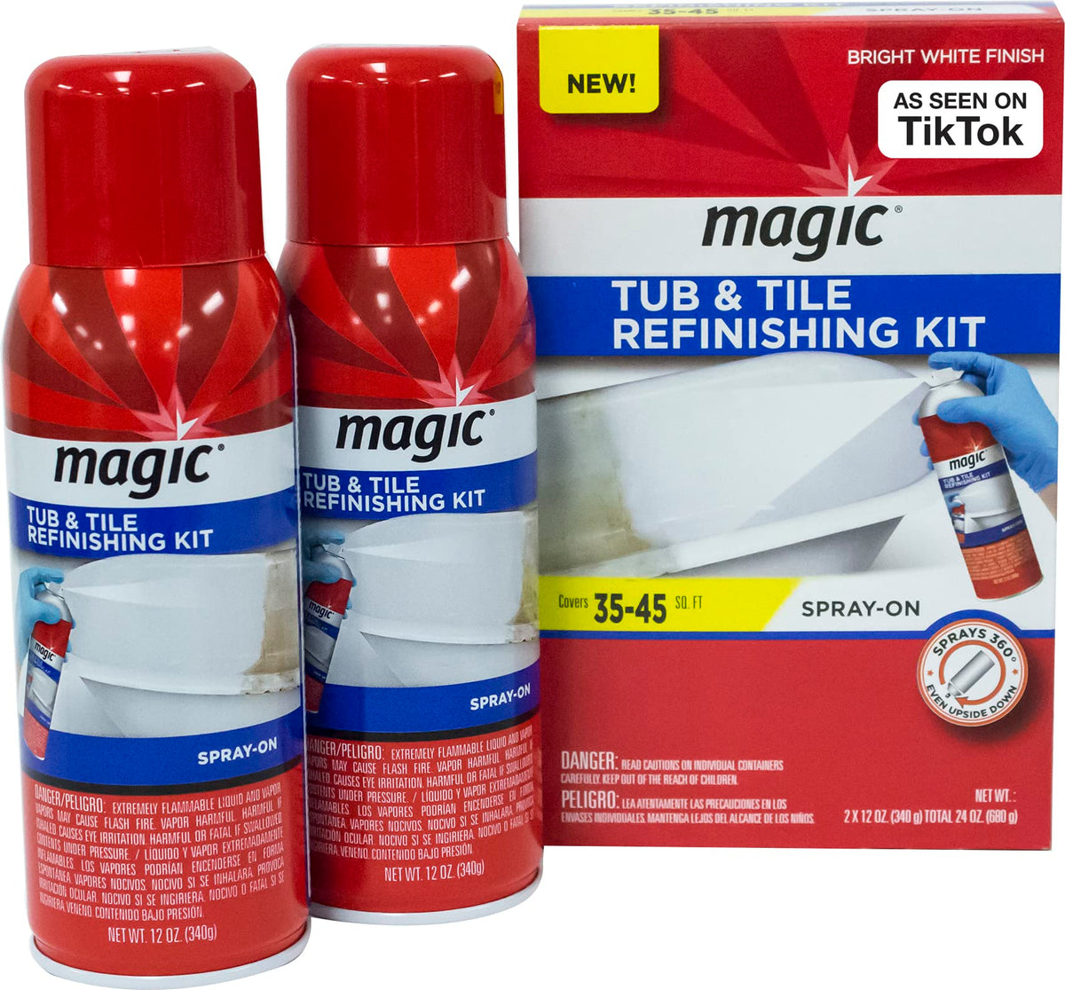 Magic tub and tile spray-on bottles for a quick bathroom refresh
