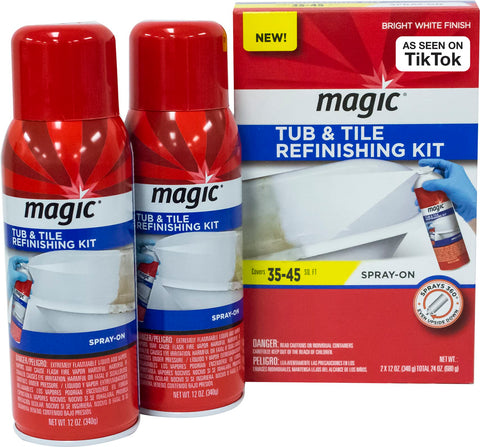 Magic tub and tile spray-on bottles for a quick bathroom refresh