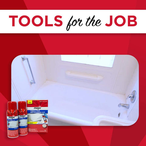 Two coats cover about 22 square feet on a tub with Magic kit