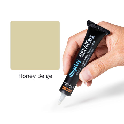 MagicEzy Tile RepairEzy Honey Beige repair on kitchen countertop.
