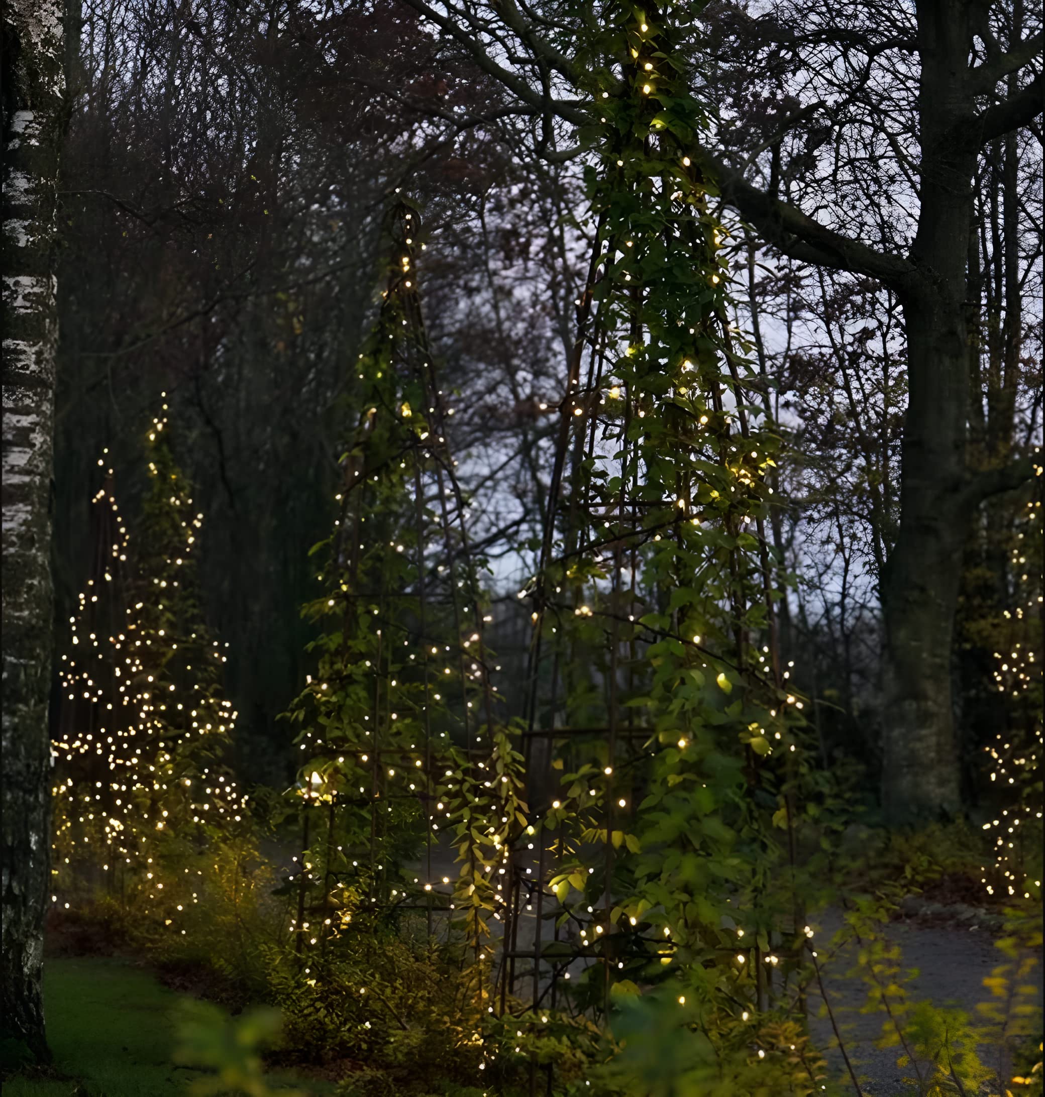 Solar panel stake powers Magicnight lights from sunlight