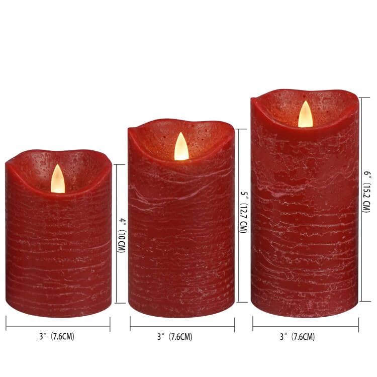 Magiq red flameless candles remote control in action for timer use