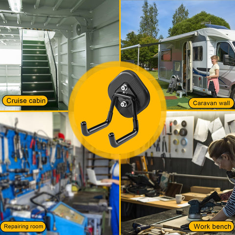 MagitcSee 20-pound capacity hook safely holds ladders and cords.