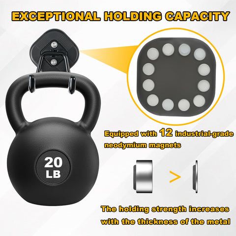 MagitcSee heavy-duty magnet hook provides quick tool access on metal surfaces.