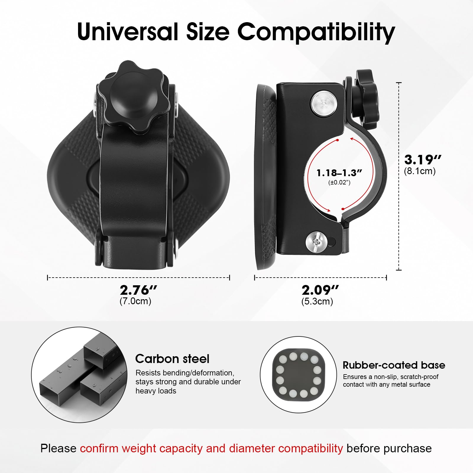 MagitcSee shovel holder mounted on an RV surface for hoses and paddles.
