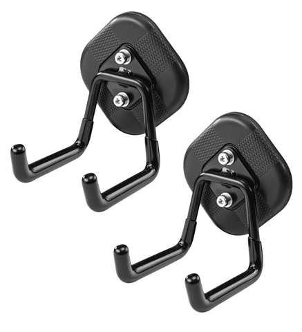 MagitcSee strong magnetic hook with rubber coating secures garage tools.