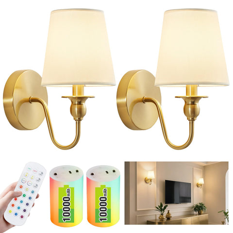 Maglaw battery-operated wall sconce set two on a wall with warm ambient glow for rental spaces
