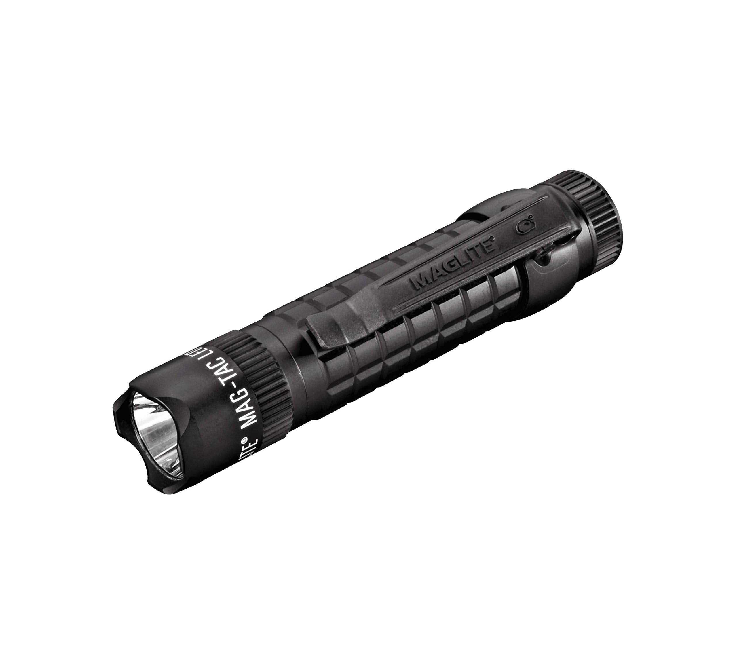 Maglite MAG-TAC 2-Cell front view with crown bezel for bright illumination.