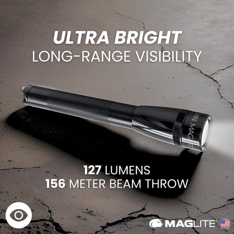 MagLite Mini LED Flashlight shock resistant for drop-prone environments.