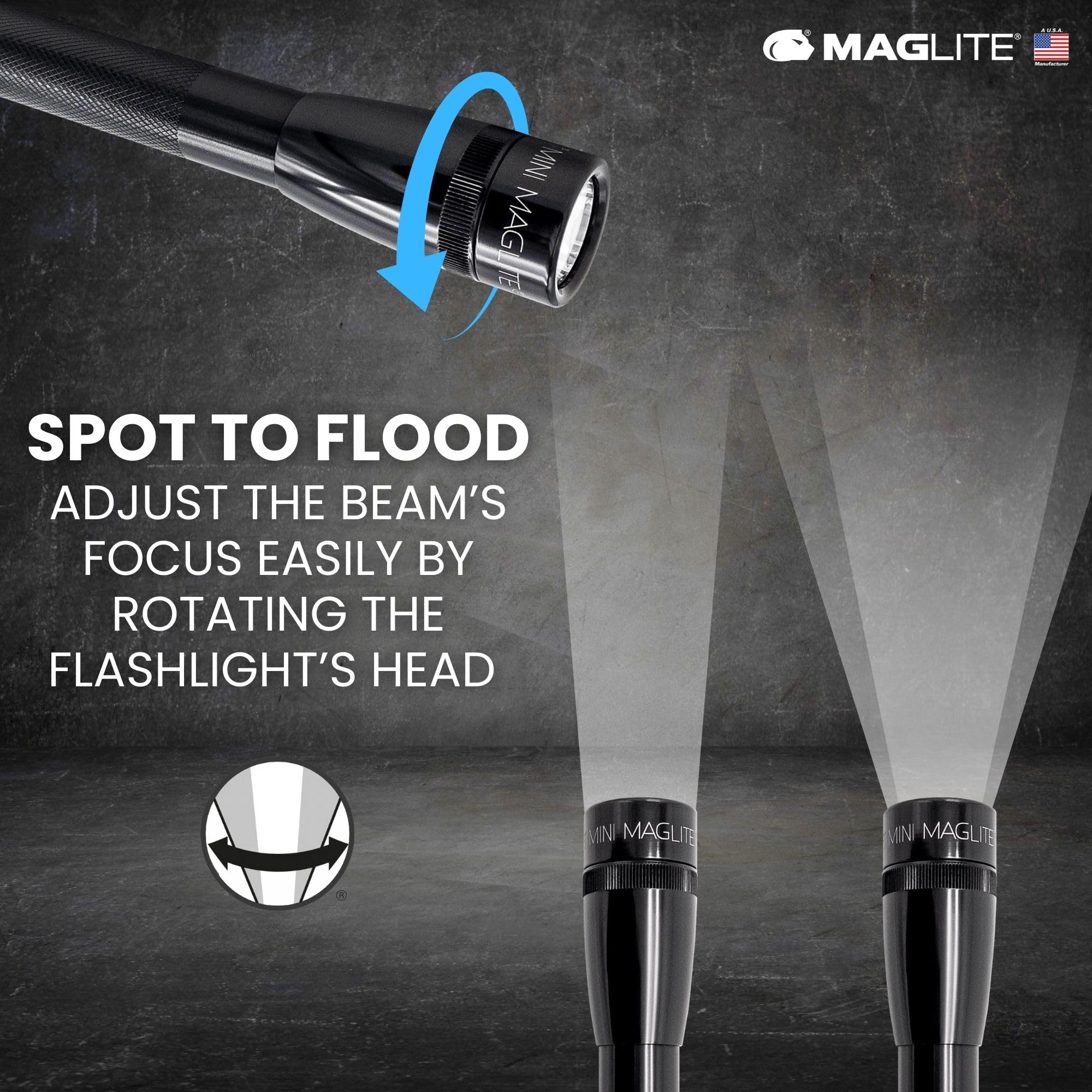 MagLite Mini LED Flashlight includes two AA batteries for immediate setup.