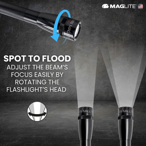 MagLite Mini LED Flashlight includes two AA batteries for immediate setup.