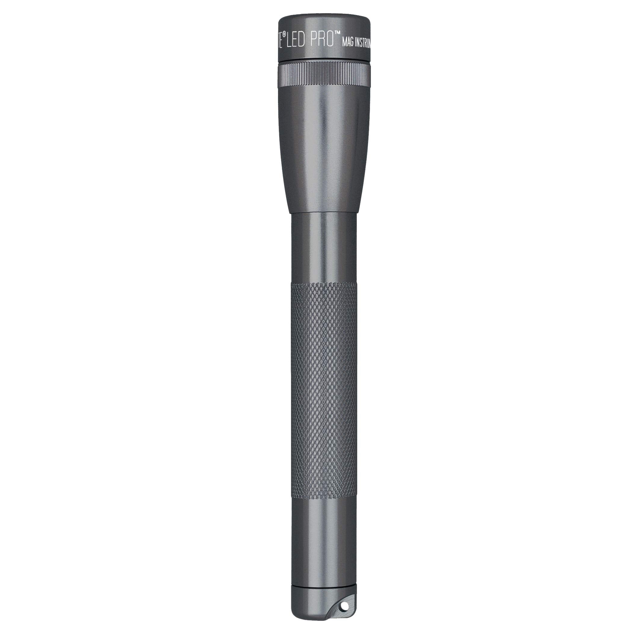 MagLite Mini LED Pro flashlight demonstrates IPX4 water resistance against weather.