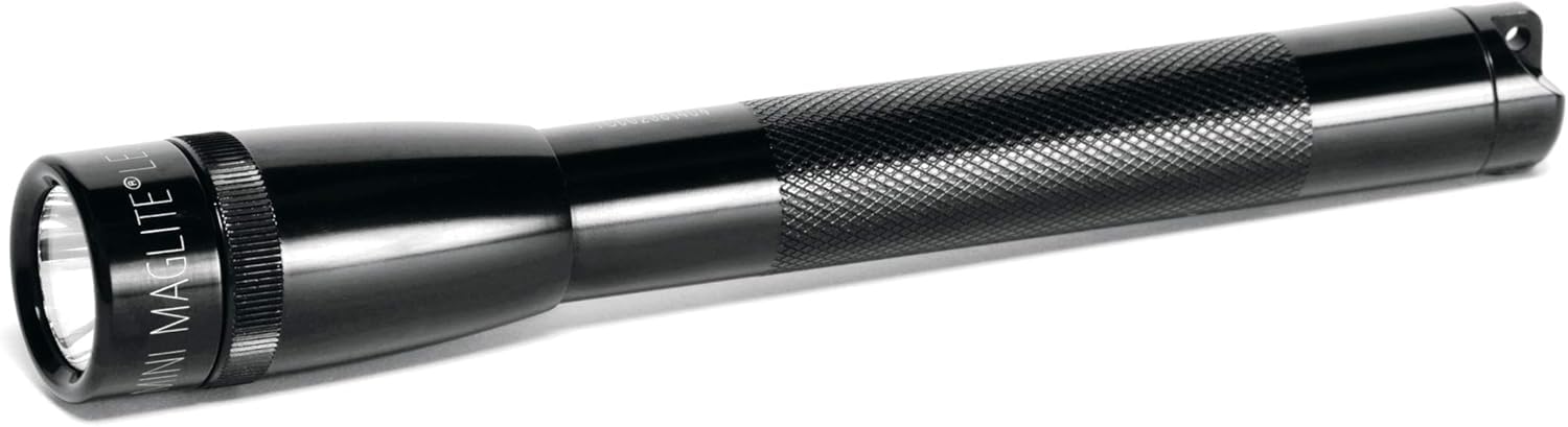 MagLite Mini PRO flashlight with holster for quick access and secure carry.