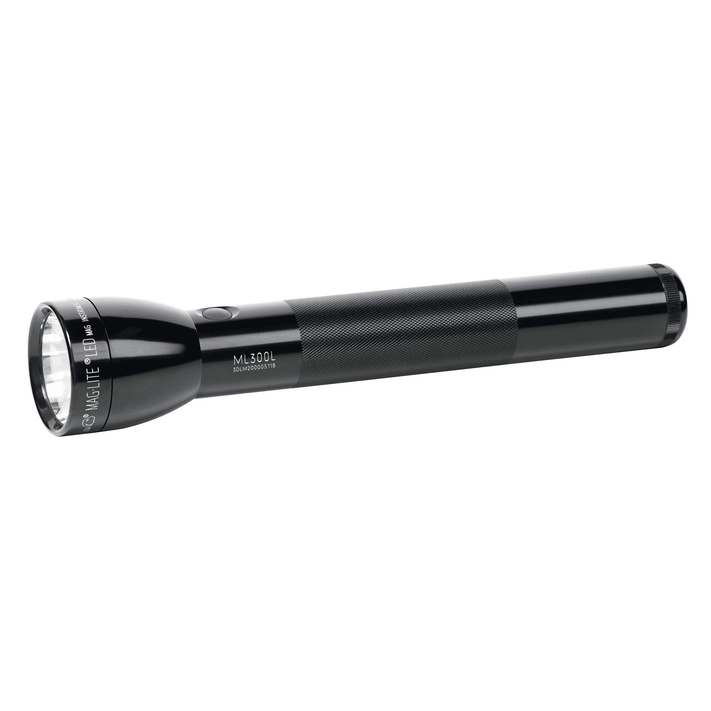 MagLite ML300L beam focus demonstrates spot-to-flood versatility.