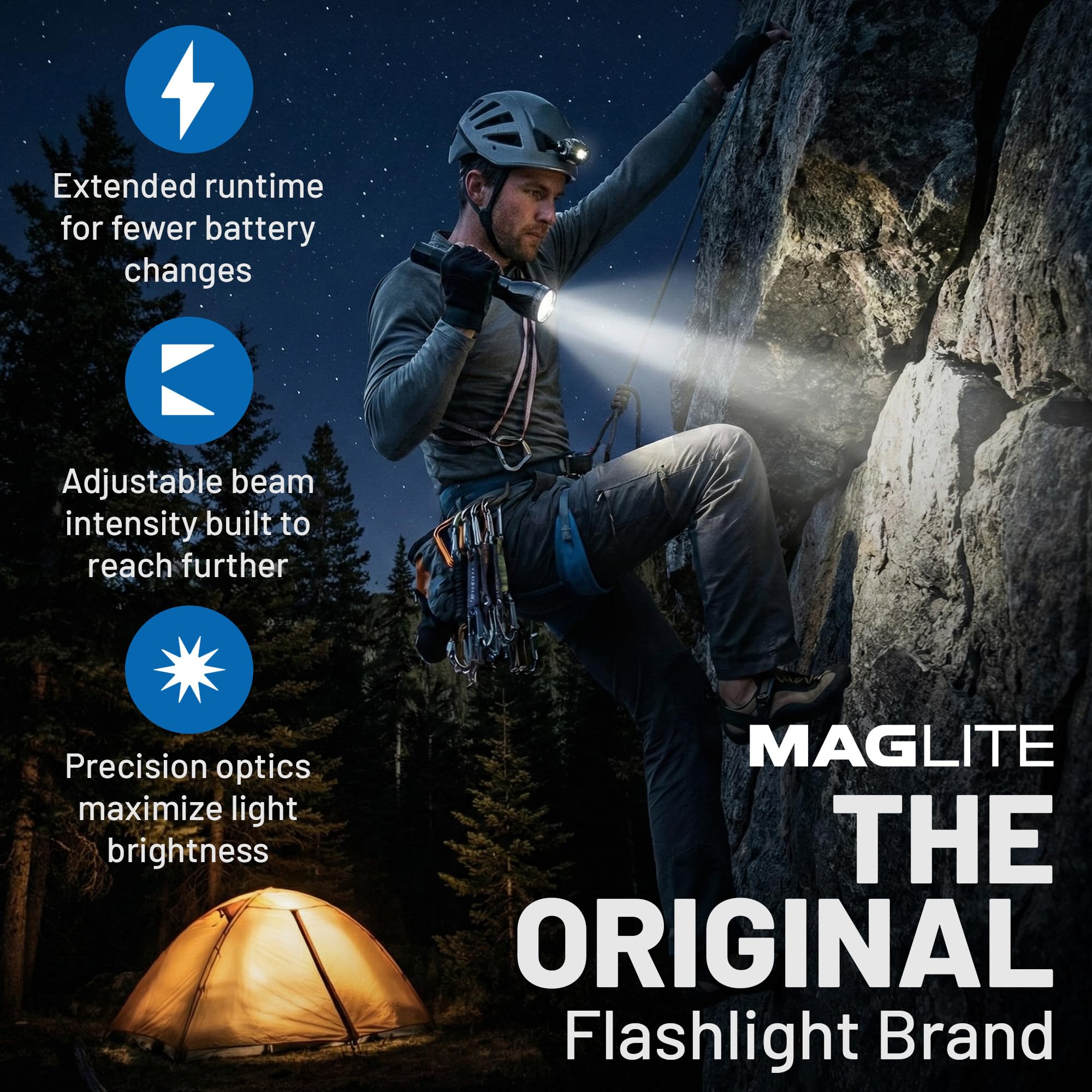 MagLite ML300L LED flashlight demonstrates water resistance in wet conditions.