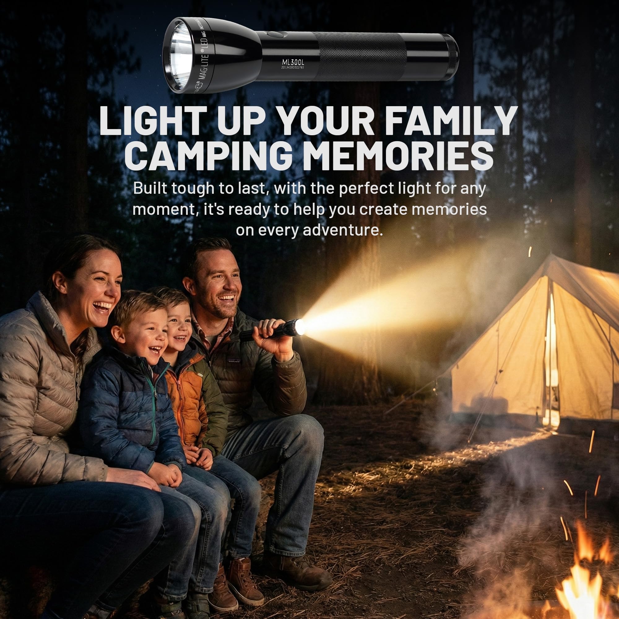 MagLite ML300L LED 3-Cell D flashlight bedside emergency setup for quick access.