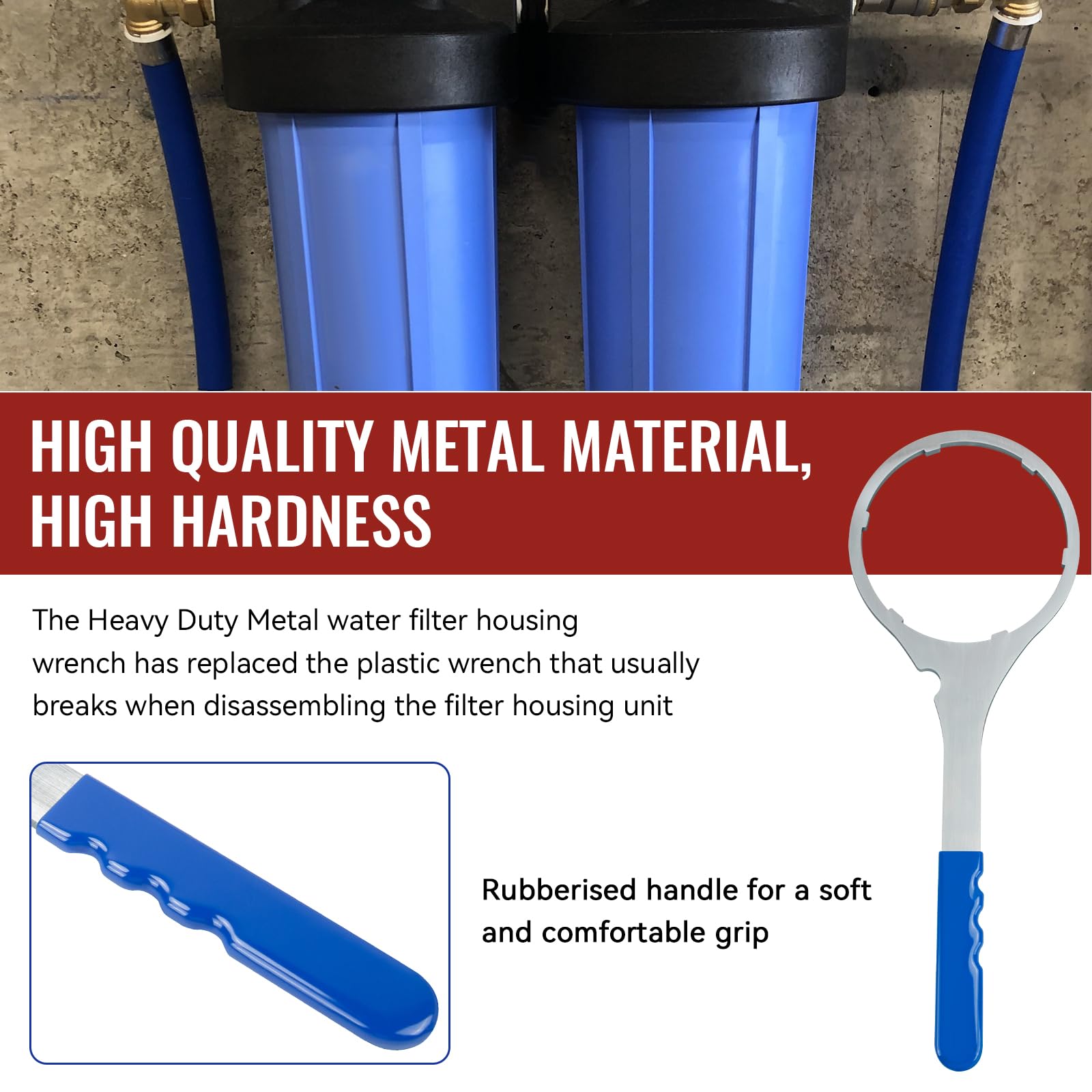 Magluv wrench with 5.93 inch diameter for standard filter housings in homes