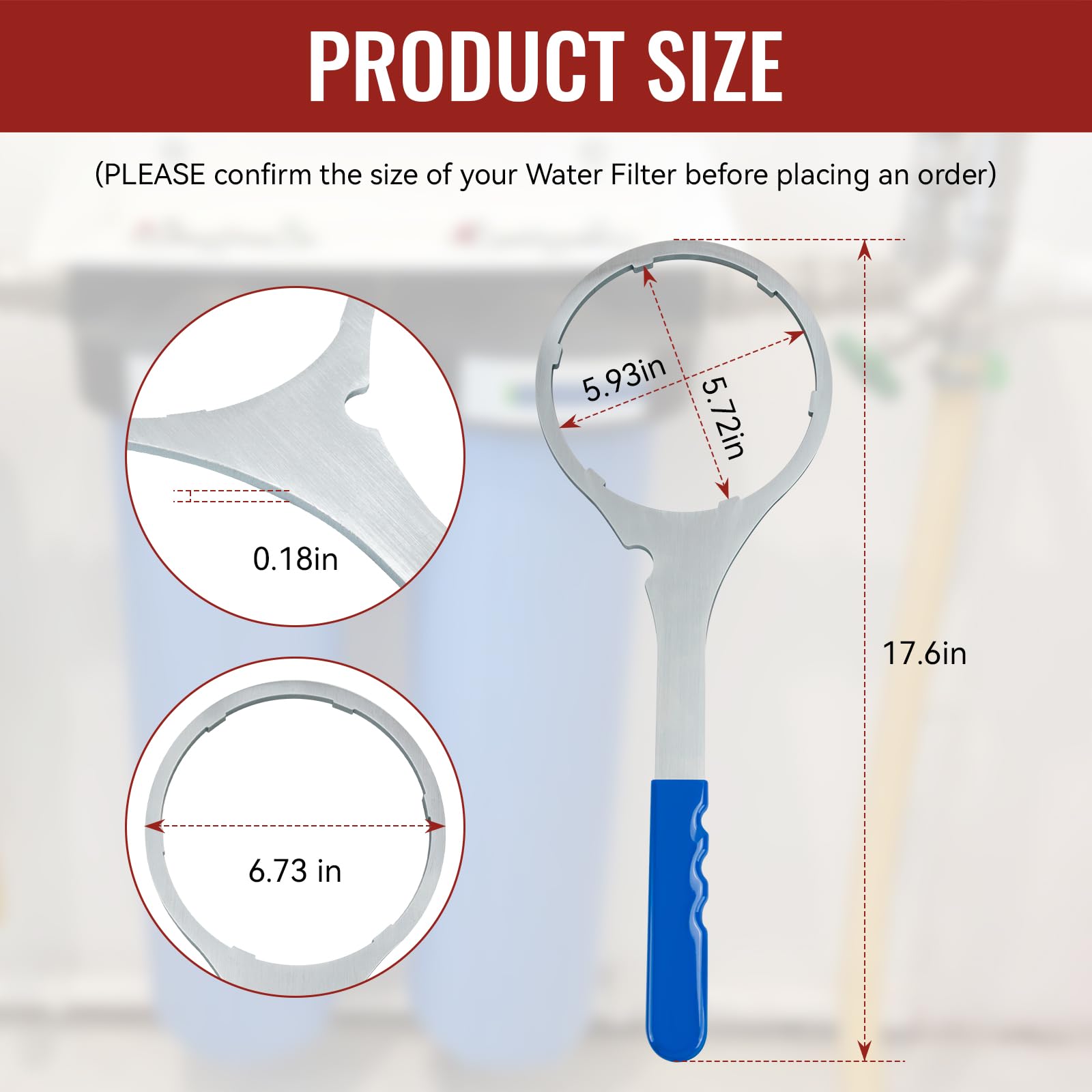Magluv SW-3 water filter wrench compatible with Keystone, Culligan, and Pentek for quick replacements