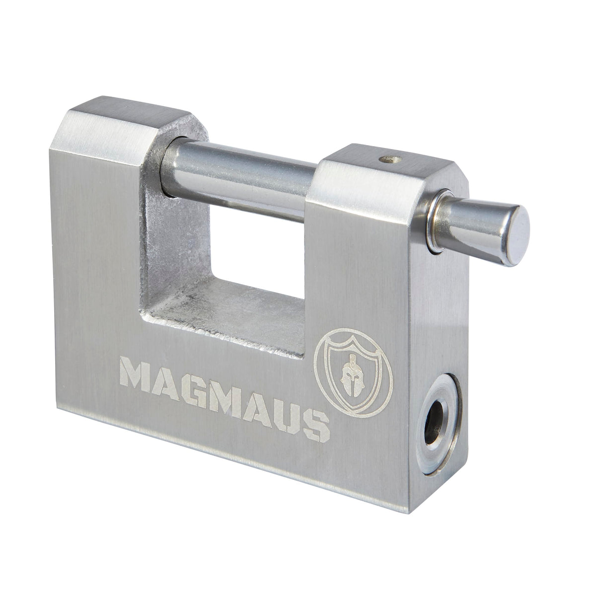 Magmaus RTL70 armoured padlock front view for outdoor security