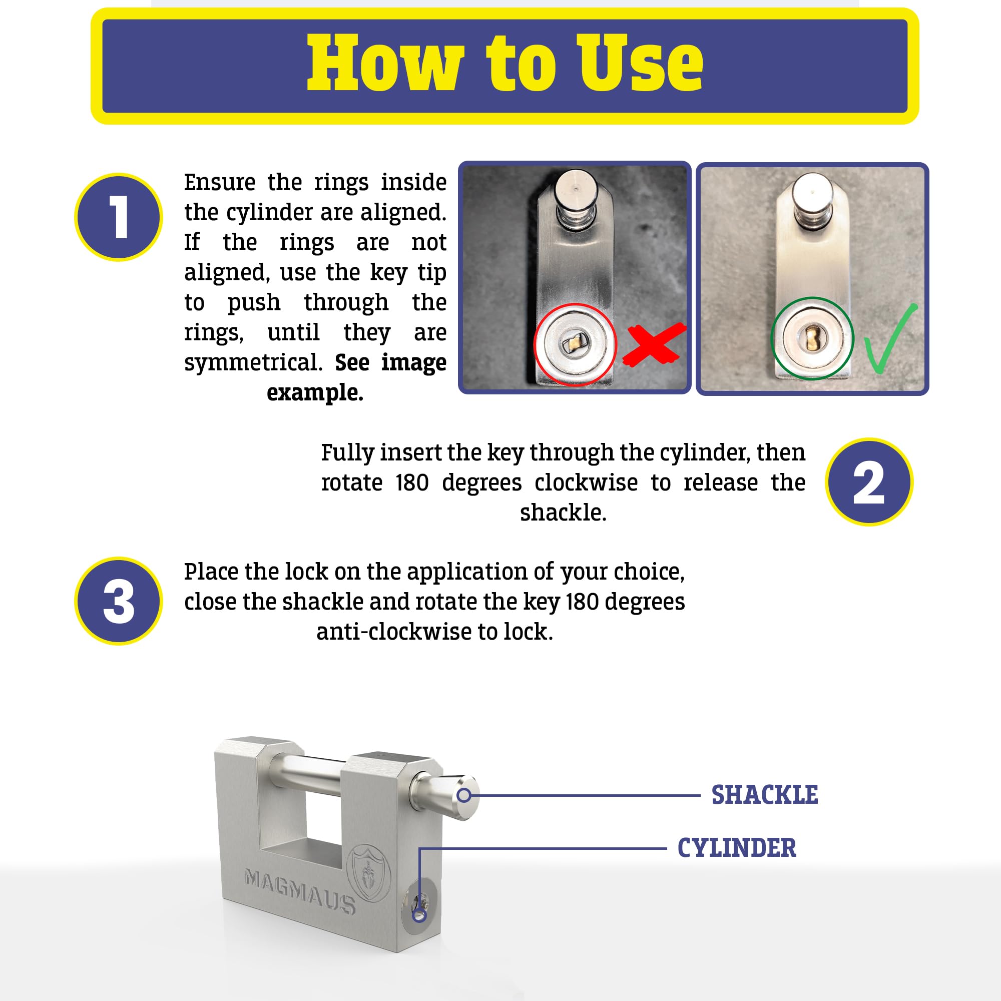 Magmaus RTL70 installation guide shows simple alignment steps for quick setup