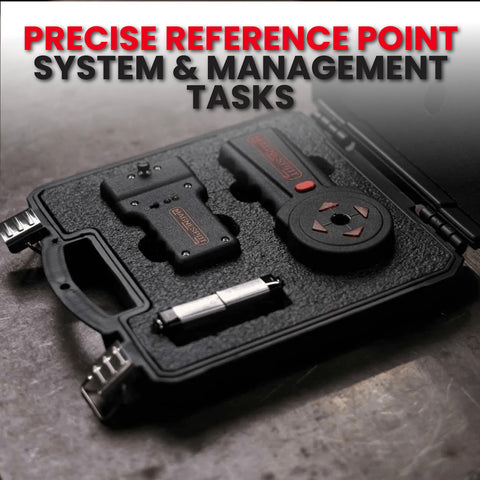 Magnepull Magnespot XR1000-K2 floor-use setup for precise drilling alignment.