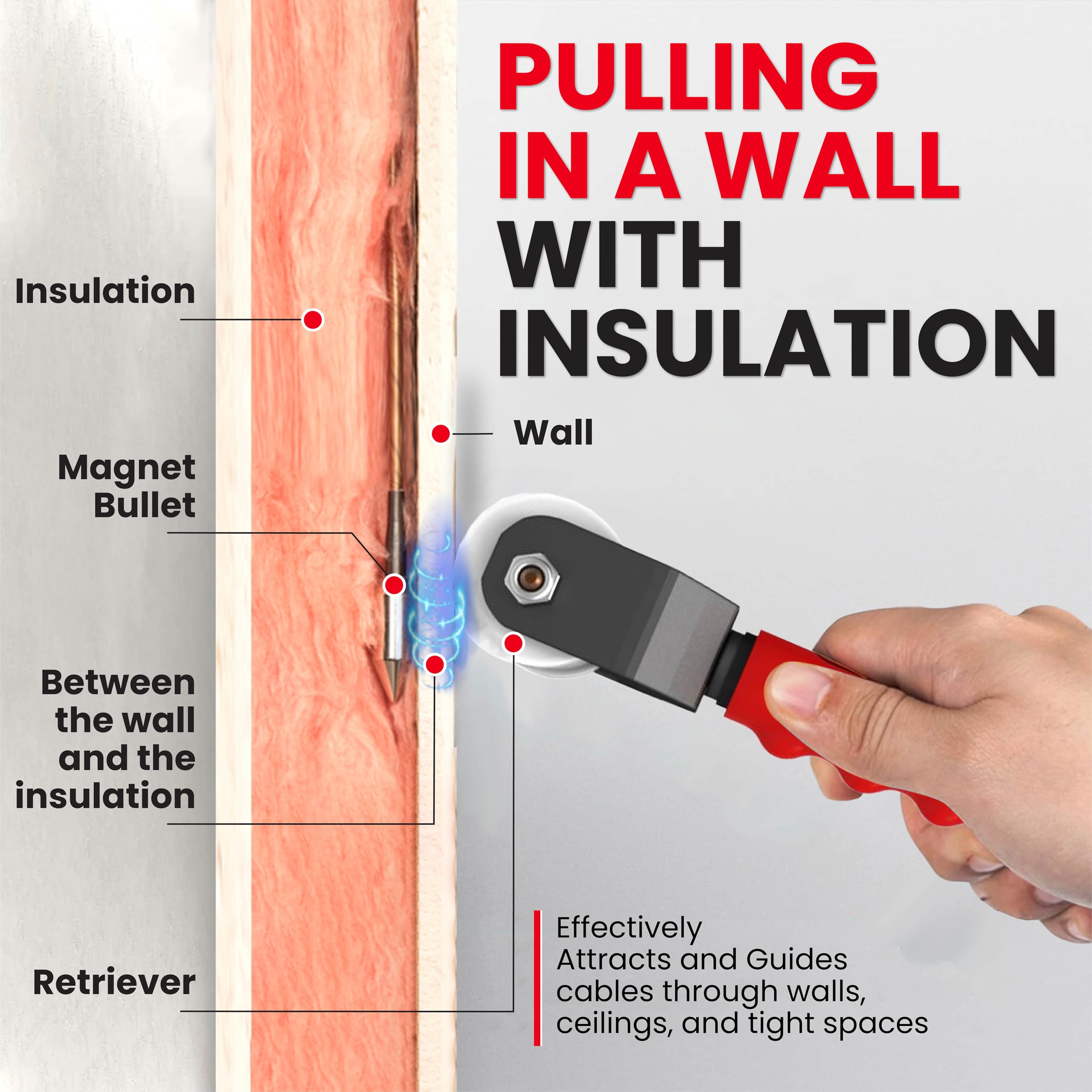 Magnepull XP1000-LC radial magnet design attracting cables through walls
