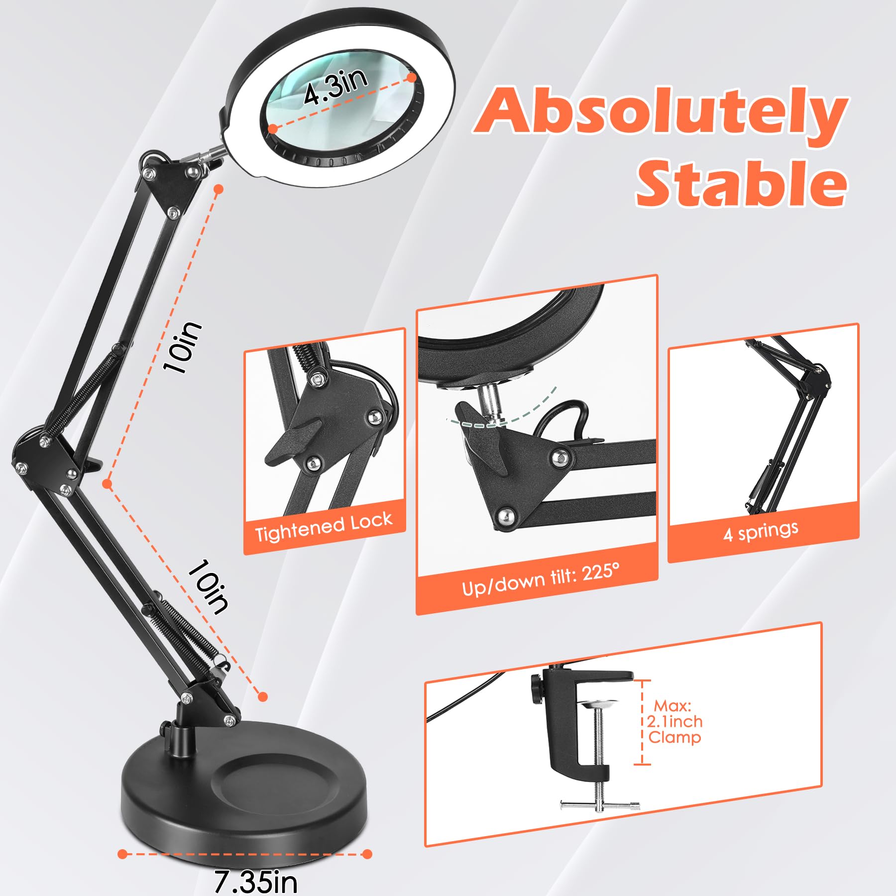 MagnieOpti with five LED modes supports eye comfort during extended work