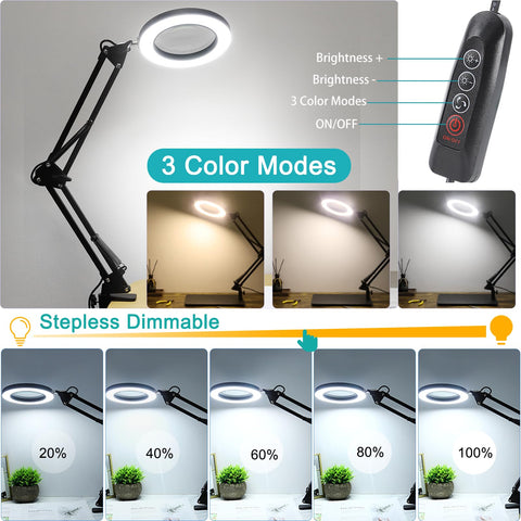 MagnieOpti flexible swing arm offers versatile angles for precise work.