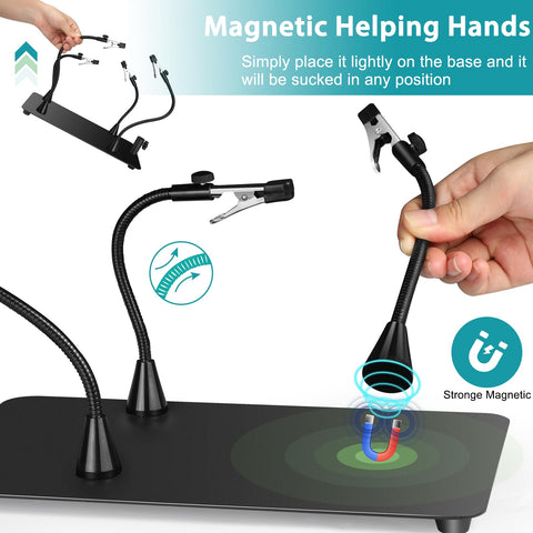 MagnieOpti non-slip base ensures secure mounting on desks or benches.