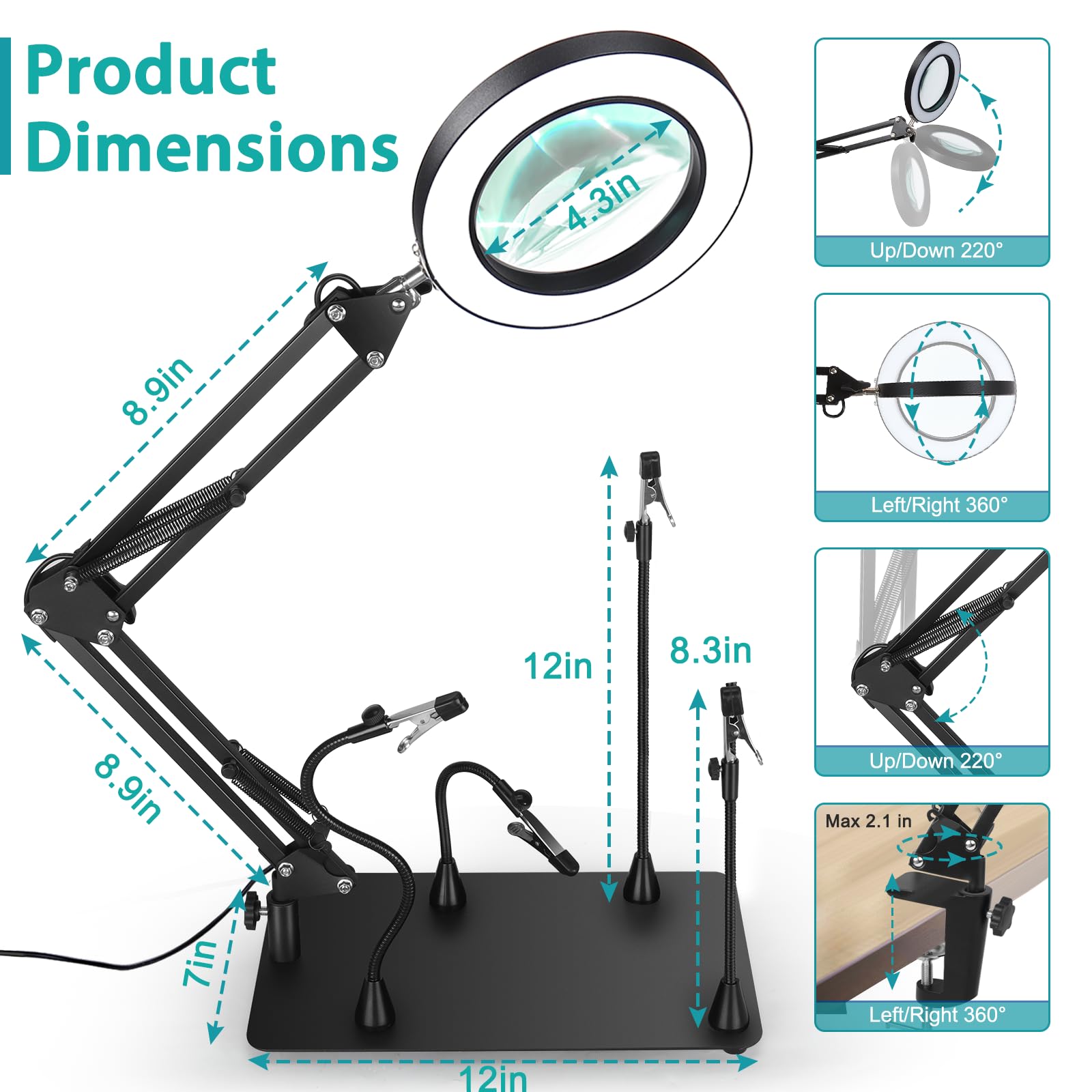 MagnieOpti upgraded alligator clip securely holds parts without slipping.