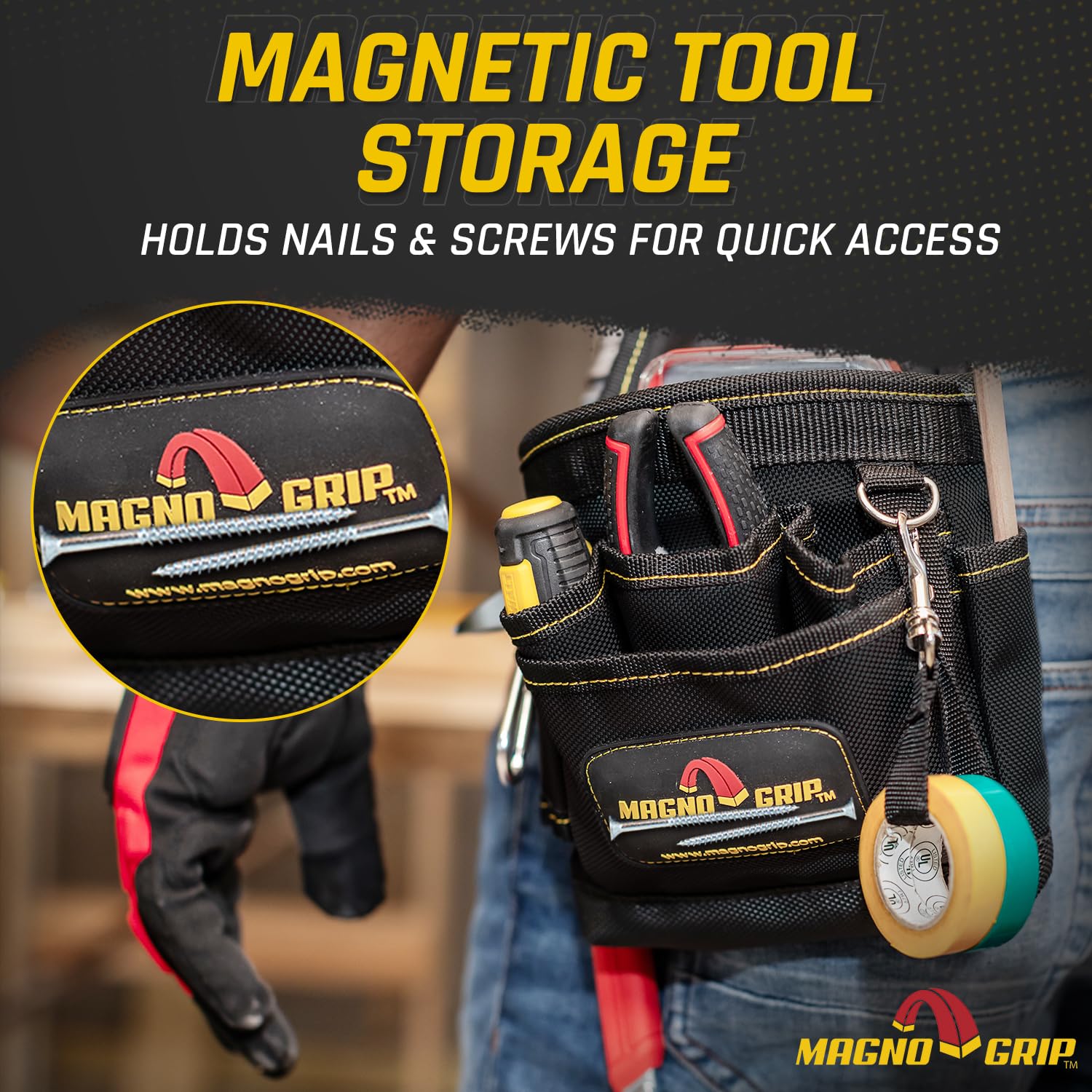 MagnoGrip ballistic polyester close-up showing durable fabric for daily use.