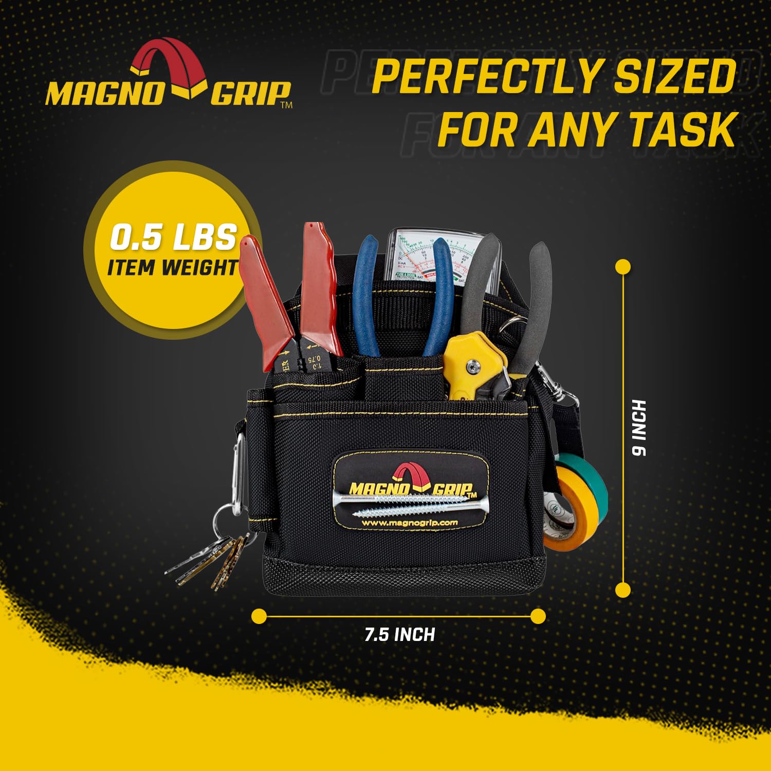 MagnoGrip compact and lightweight design offers portable tool storage.
