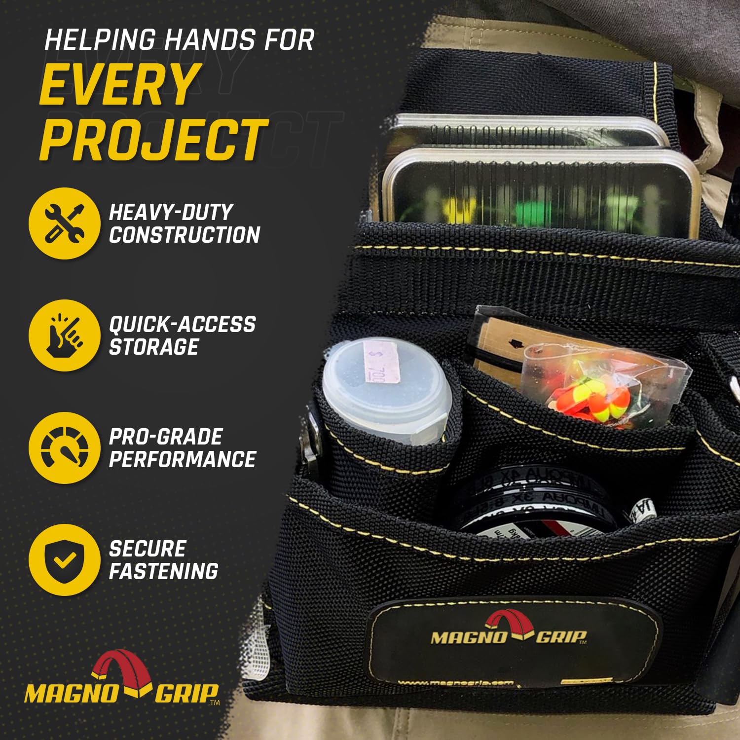 MagnoGrip magnetic storage enables fast access to essential tools.