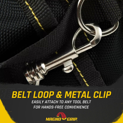 MagnoGrip spacious pockets keep screws, nails, and tools within easy reach.