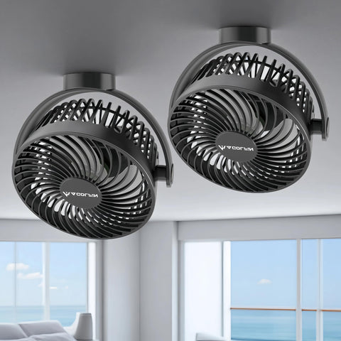 MAGOLFIN cruise fan with secure magnetic base on metal surface.