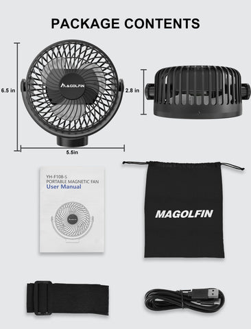 LED lantern on MAGOLFIN cruise fan for versatile lighting.