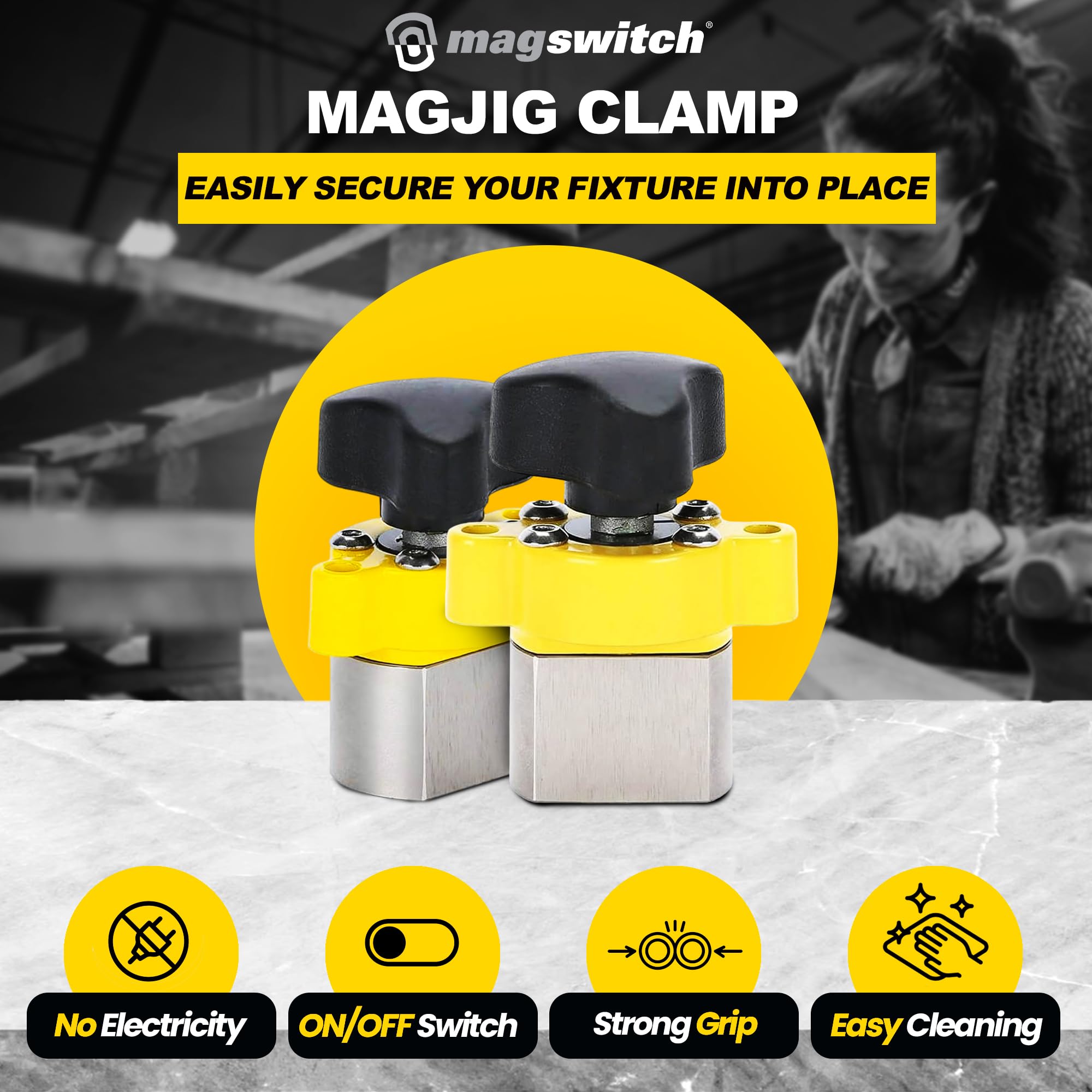 Magswitch MagJig 95 with on/off switch for quick release and placement