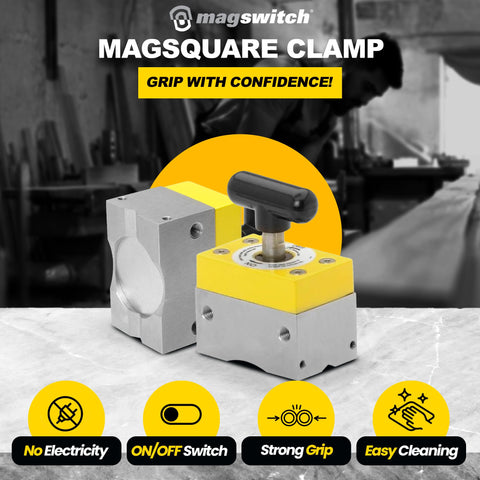 Magswitch MagSquare 165 with on/off switch enables quick release and faster setup.